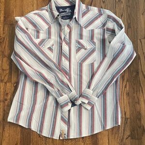 Wrangler Men's Multicolor Striped Button Down Shirt